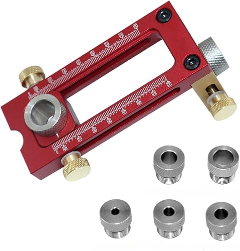 Guía de taladro 2 en 1 plantilla de plantilla para gabinete de tornillo, localizador de perforación, agujero para carpintería, juego de brocas de 5