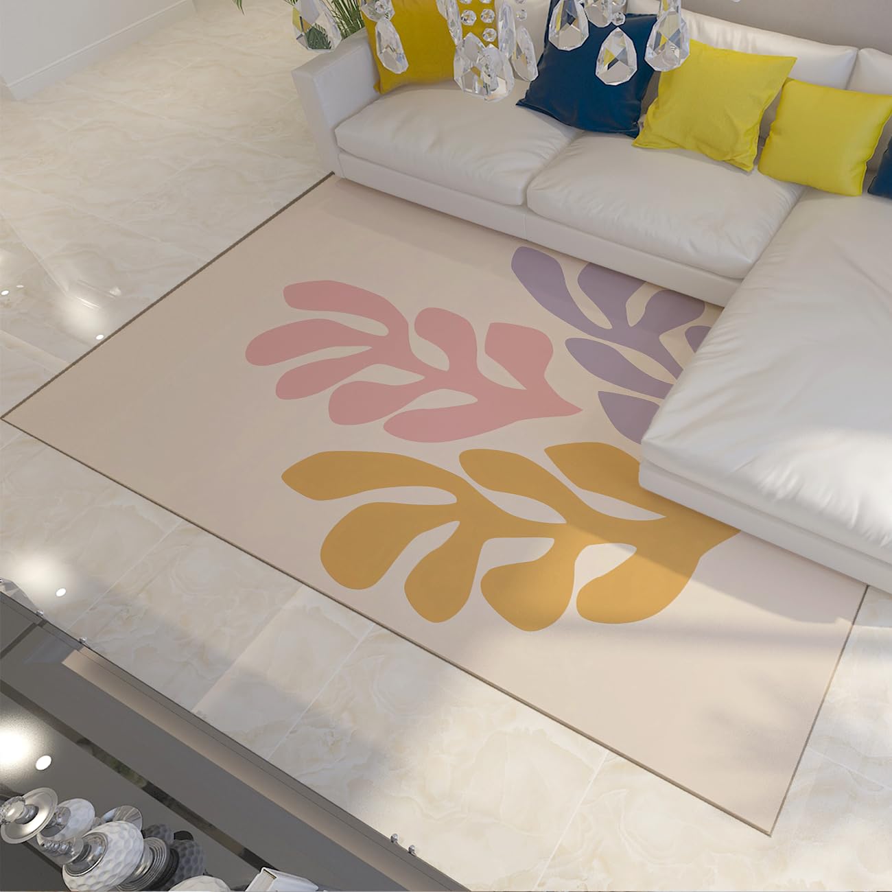 Tapis de salon Henri Matisse silhouette de feuilles noires pour couloir