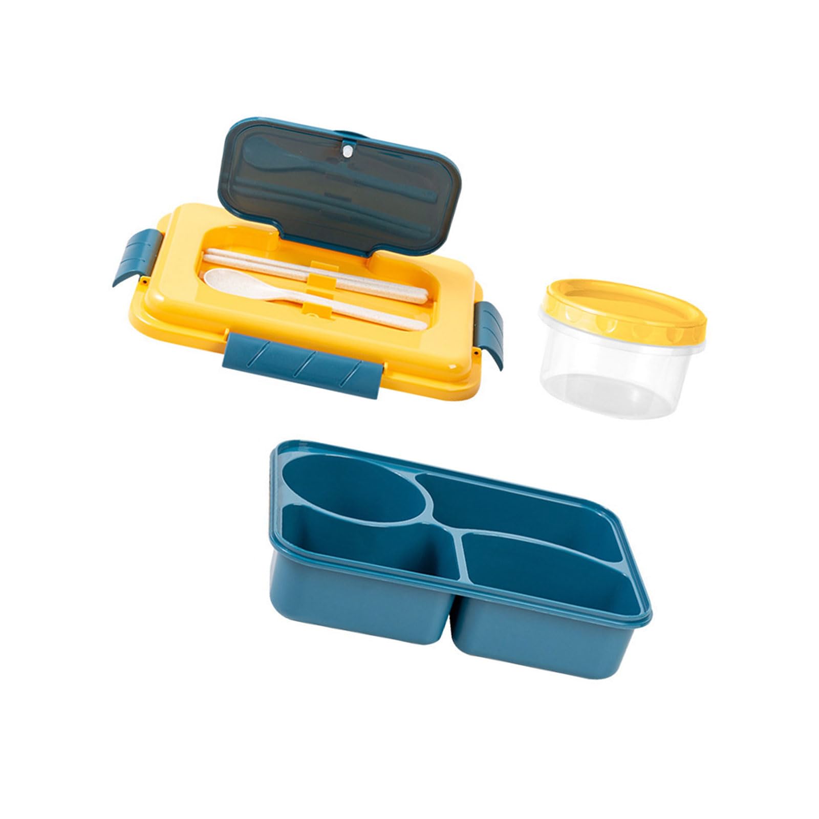 Xjdzineq Microwaveable Divided Bentos Box with Spill Proof Lid Soup Bowl Utensils Set Lunch Holder for Daily Use Microwaveable Lunch Box with Compartments