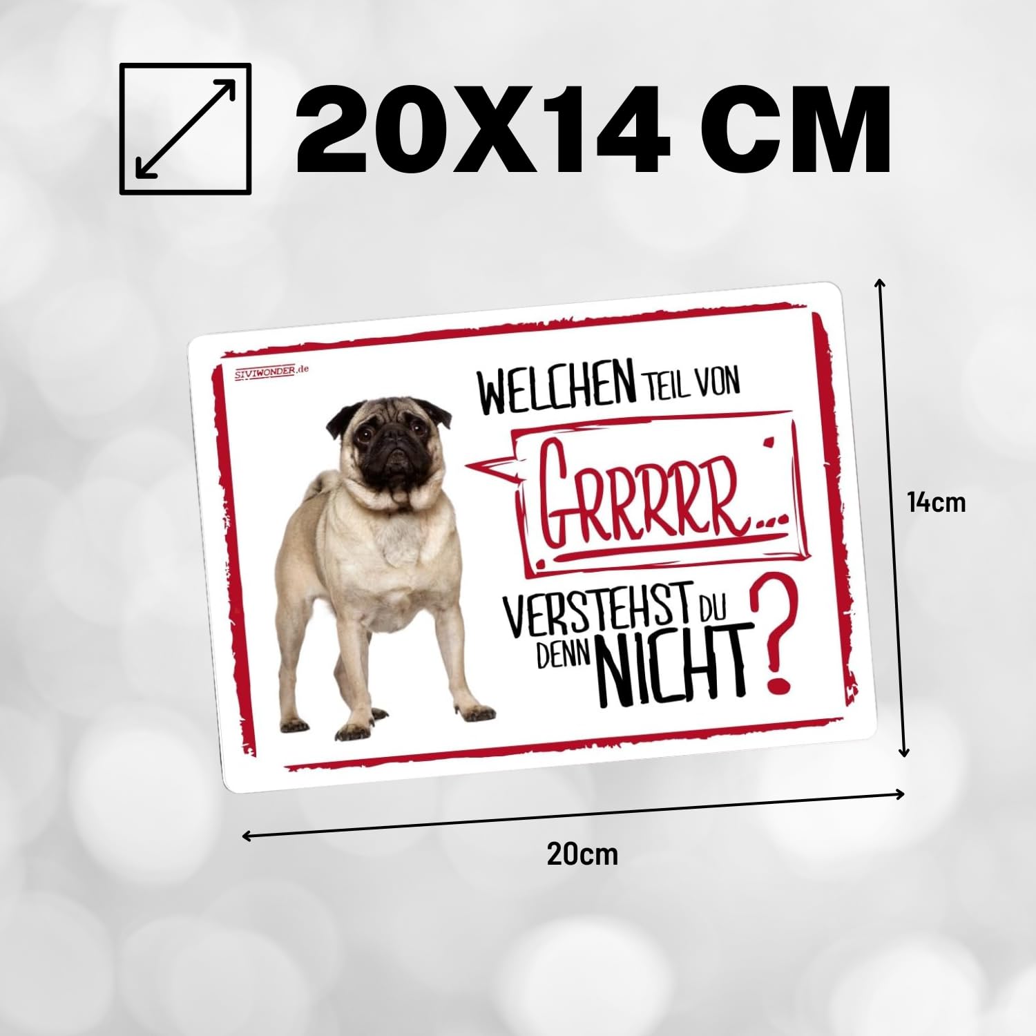 Metall-Warnschild Für Hunde – Robustes Alu-Schild "Vorsicht Hund" Im A4-Format (30,5 X 20 Cm)