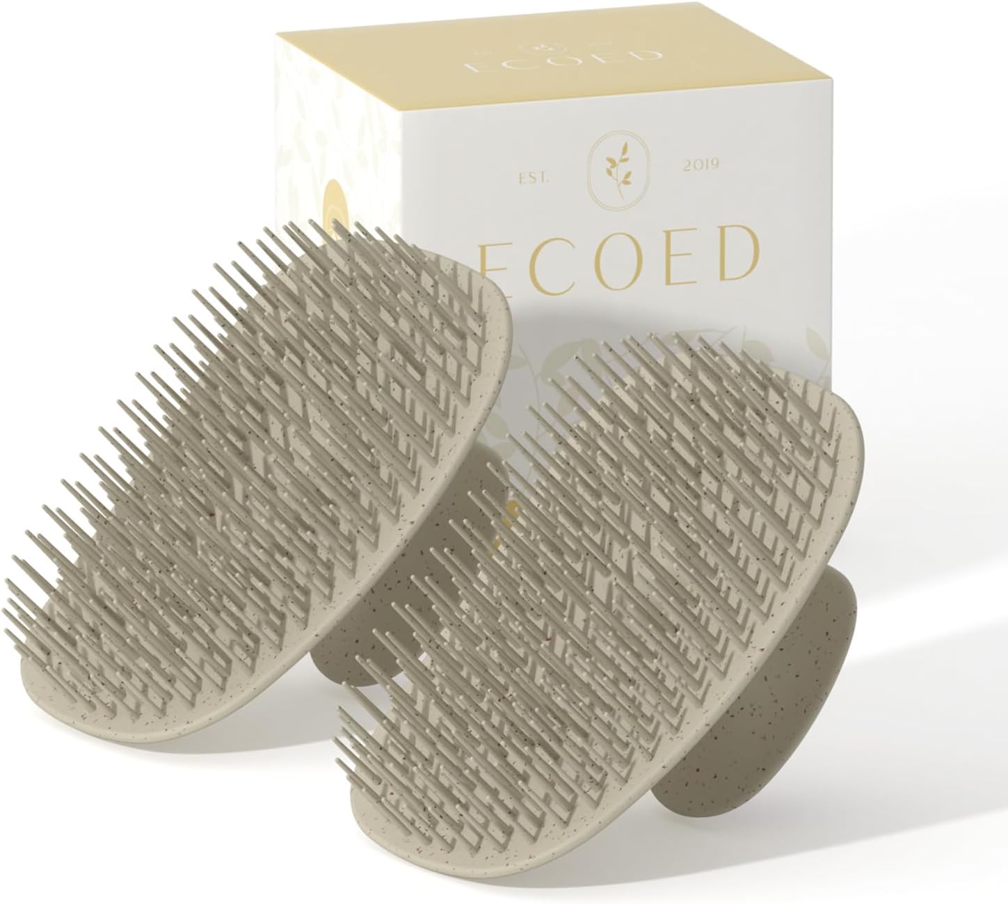 2 PC Scalp Massager Shampoo Brush, Scalp Scrubber for Dandruff Removal, Scalp Care Hair Brush Wet & Dry detangler for Men and Women. (Gray)