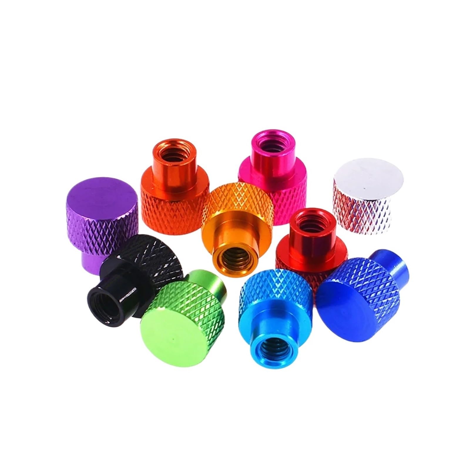 2Pcs M3 M4 M5 M6 M8 M10 Blind Hole Hand Tighten Nuts Anodized Aluminum Knurled High Step Thumb Nut(Silver,M5)