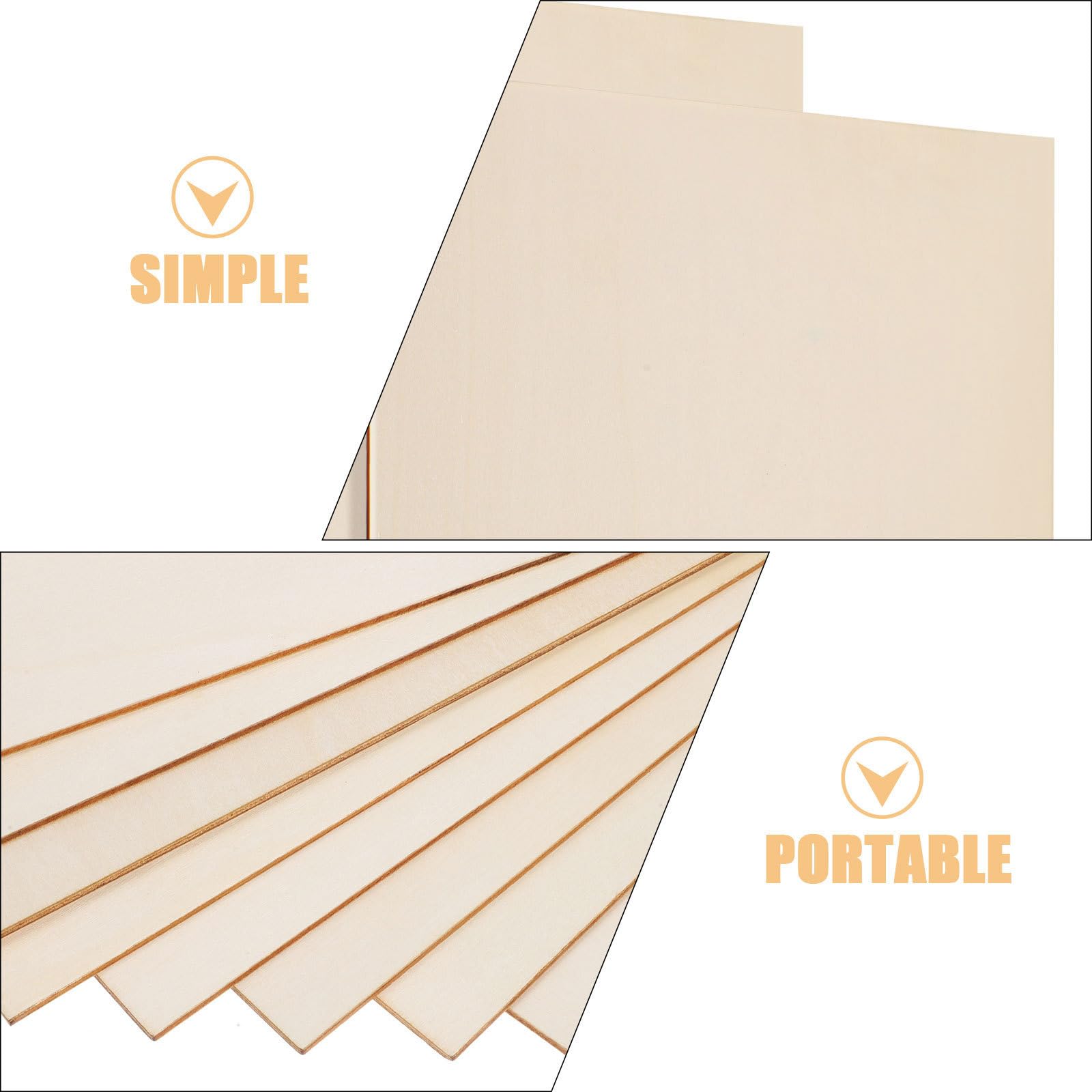 VILLCASE 8 Piezas Láminas de Madera Cuadradas Material Madera Rústica sin Terminar Fáciles de Grabar y Adornar, Color Caqui para Manualidades Diy Adecuado para Principiantes