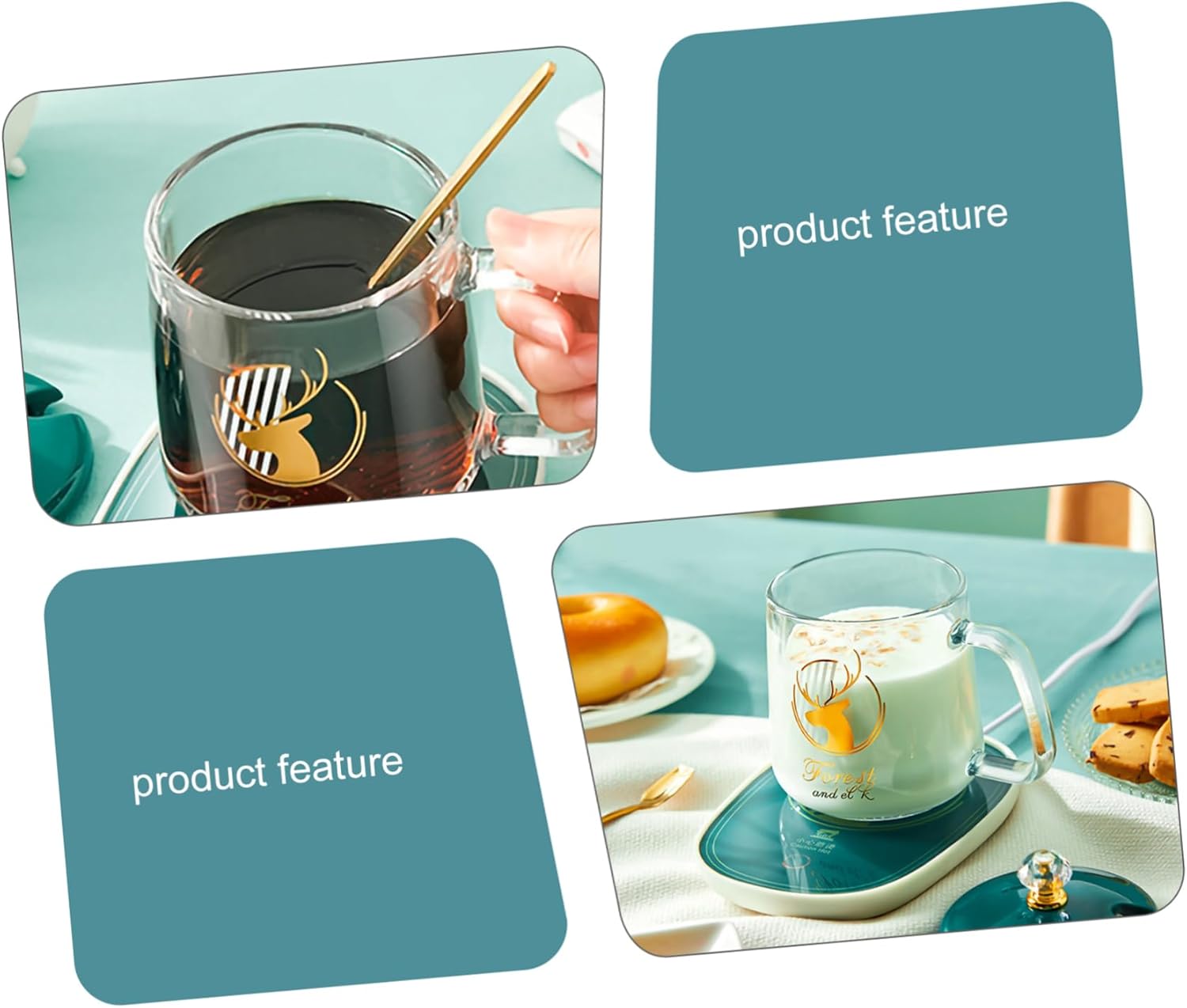 PRETYZOOM Cup Warmer Set Heating Coaster for Mug Safe Material for Family Easy to Carry