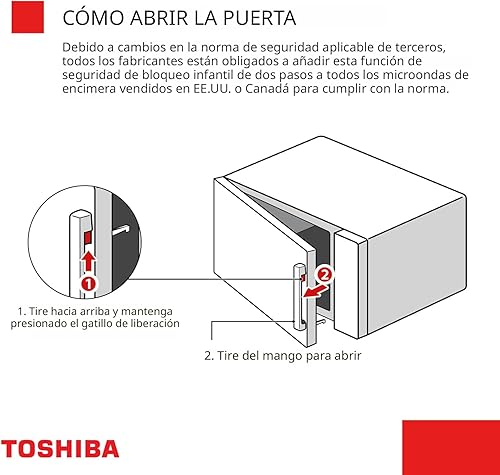 Miniatura 8 de TOSHIBA Combo de freidora de aire 8 en 1 horno microondas de encimera, con convección, asador, modo de eliminación de olores, tocadiscos con memoria