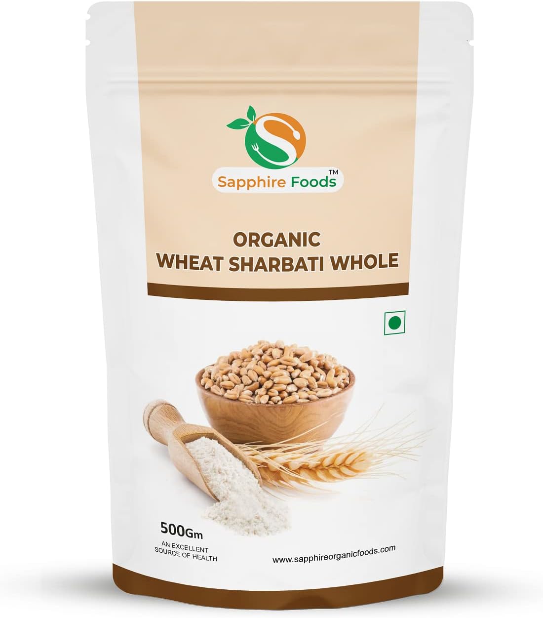 SAPPHIRE FOODS Natural & original Sharbati Wheat Whole grain Pure Clean Sharbati Gehu New Sharbati Wheat | healthy wheat grain Healthy Grains Fiber Rich immunity builder New Sharbati Wheat (500g)