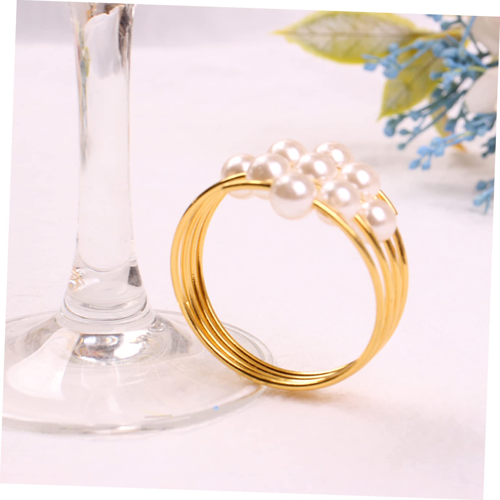 PRETYZOOM 24pezzi Portatovaglioli Con Decorazione Perla Da Anelli Per Tovaglioli Eleganti Per Matrimoni e Ristoranti Accessori Per La Tavola Decorativi