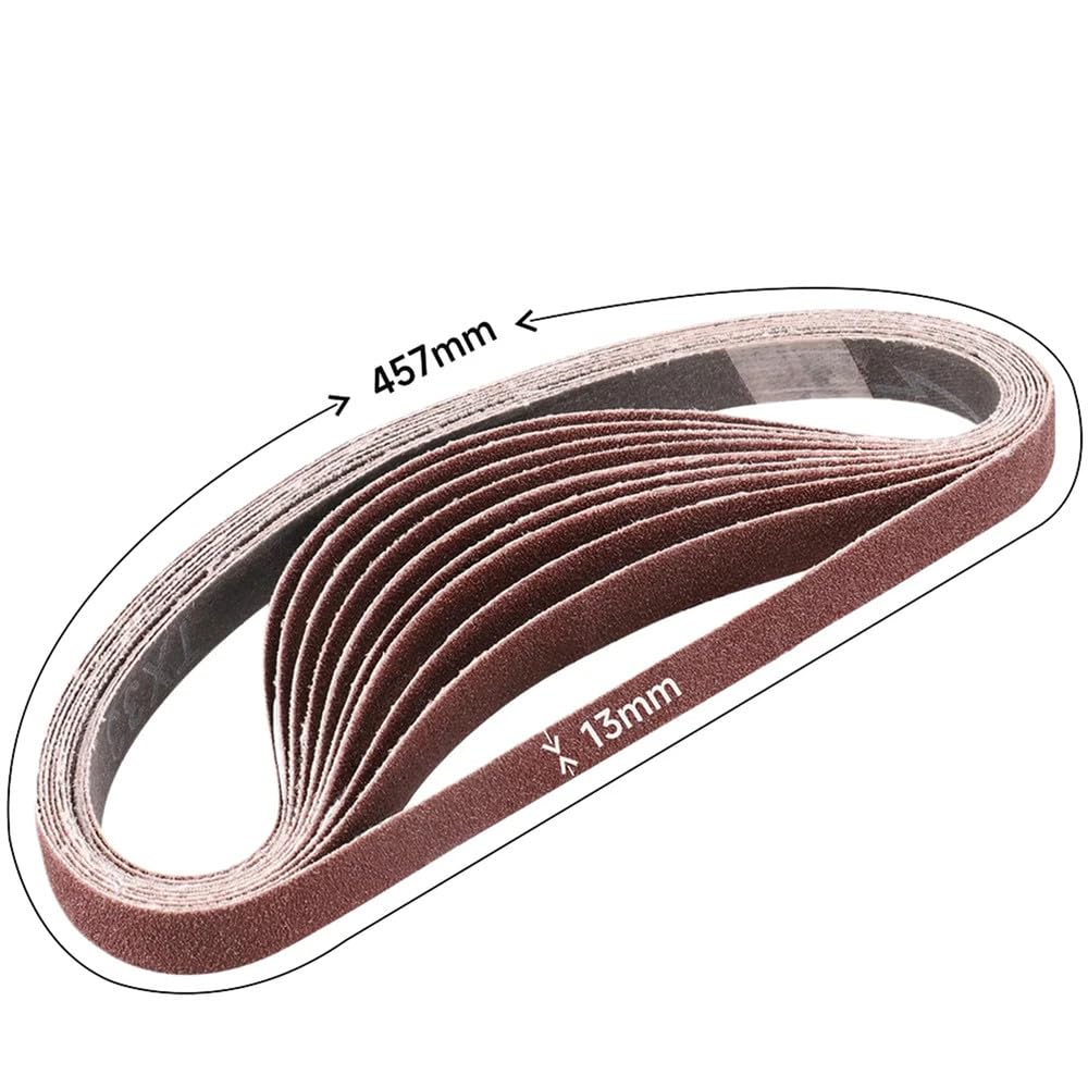 50 sztuk pasów szlifierskich 13x457 mm Pasy szlifierskie do polerowania Narzędzie ścierne do obróbki drewna Szlifowanie okrągłe Pasy szlifierskie, 320 grit, h