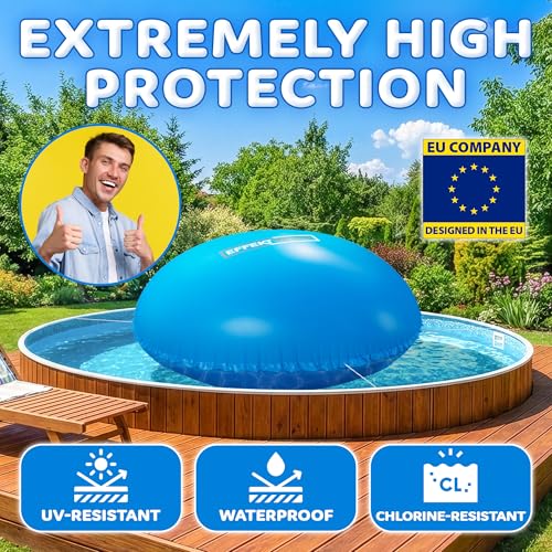 EffektWerk - Poolkissen für den Winter - 3m Riesiges Aufblasbares Luftkissen/EIS-Ausgleicher für Aufstellpools mit 5m Seil, Flicken und Ventilkappe