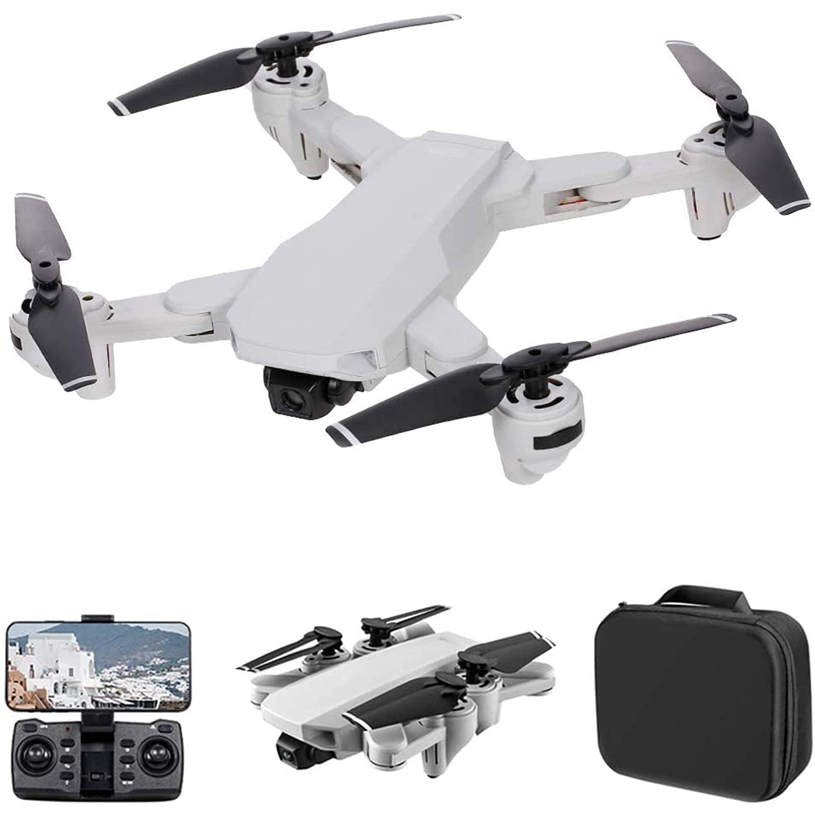 GPS Drones with cameras are for beginners with 4K Camera 5G WiFi FPV FoldableDrones with cameras are for beginners Optical Flow Positioningwith Headless Mode Waypoint Flight Follow Me (1 Bat