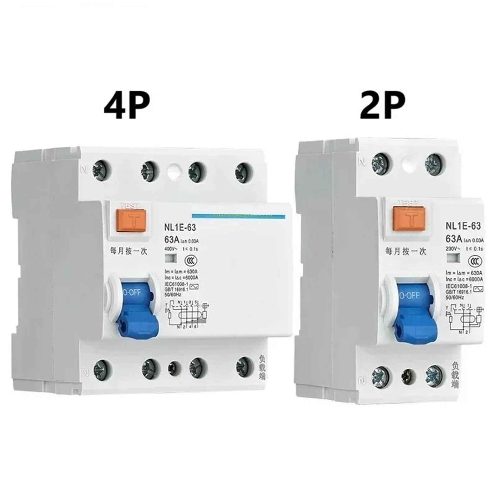 Elektroniczny wyłącznik różnicowoprądowy 6KA 30MA NL1E-631P+N 3P+N 2P 4PELCBRCCB (4P, 40A) 1 szt