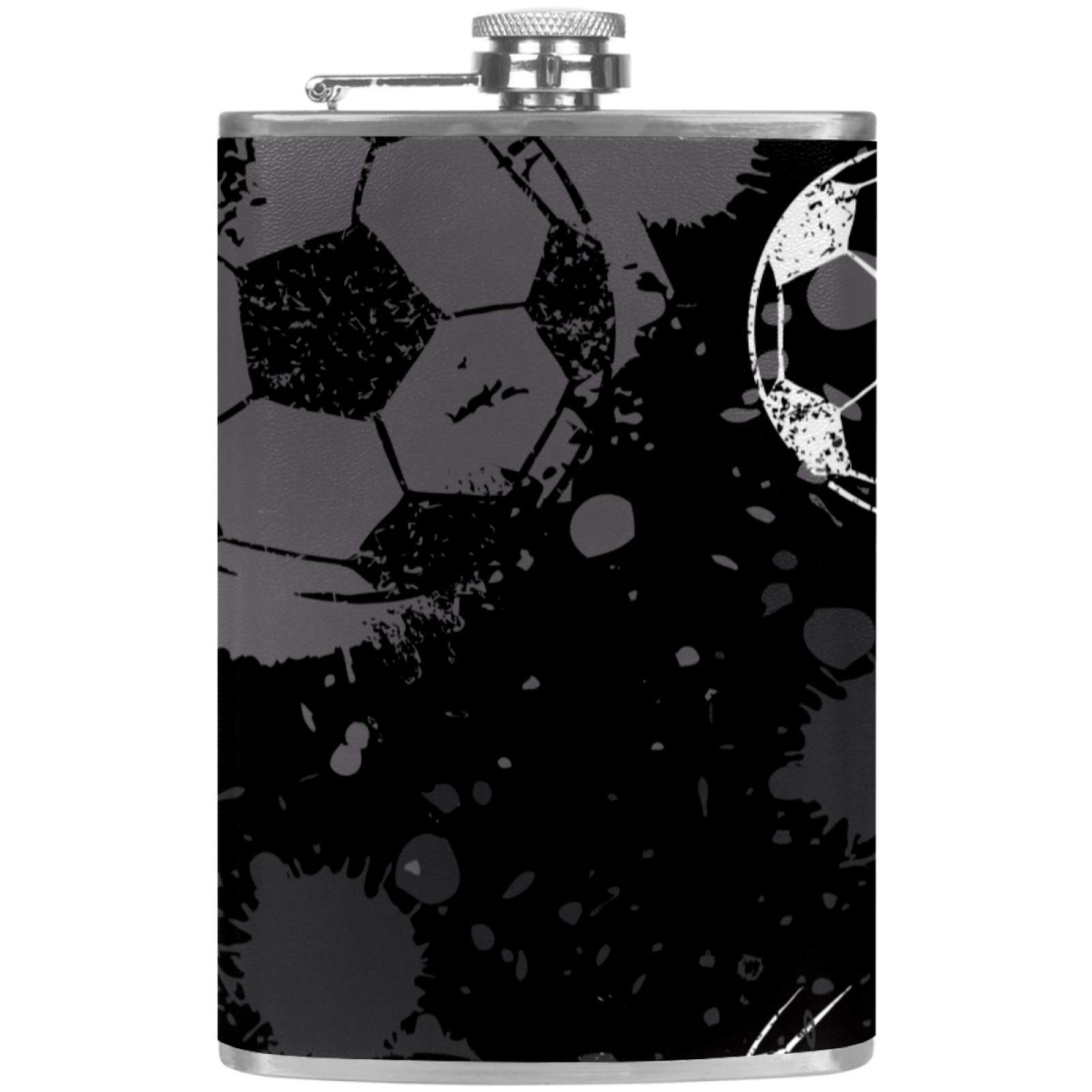 Flasque à whisky cadeau pour buveurs et fans de football avec entonnoir
