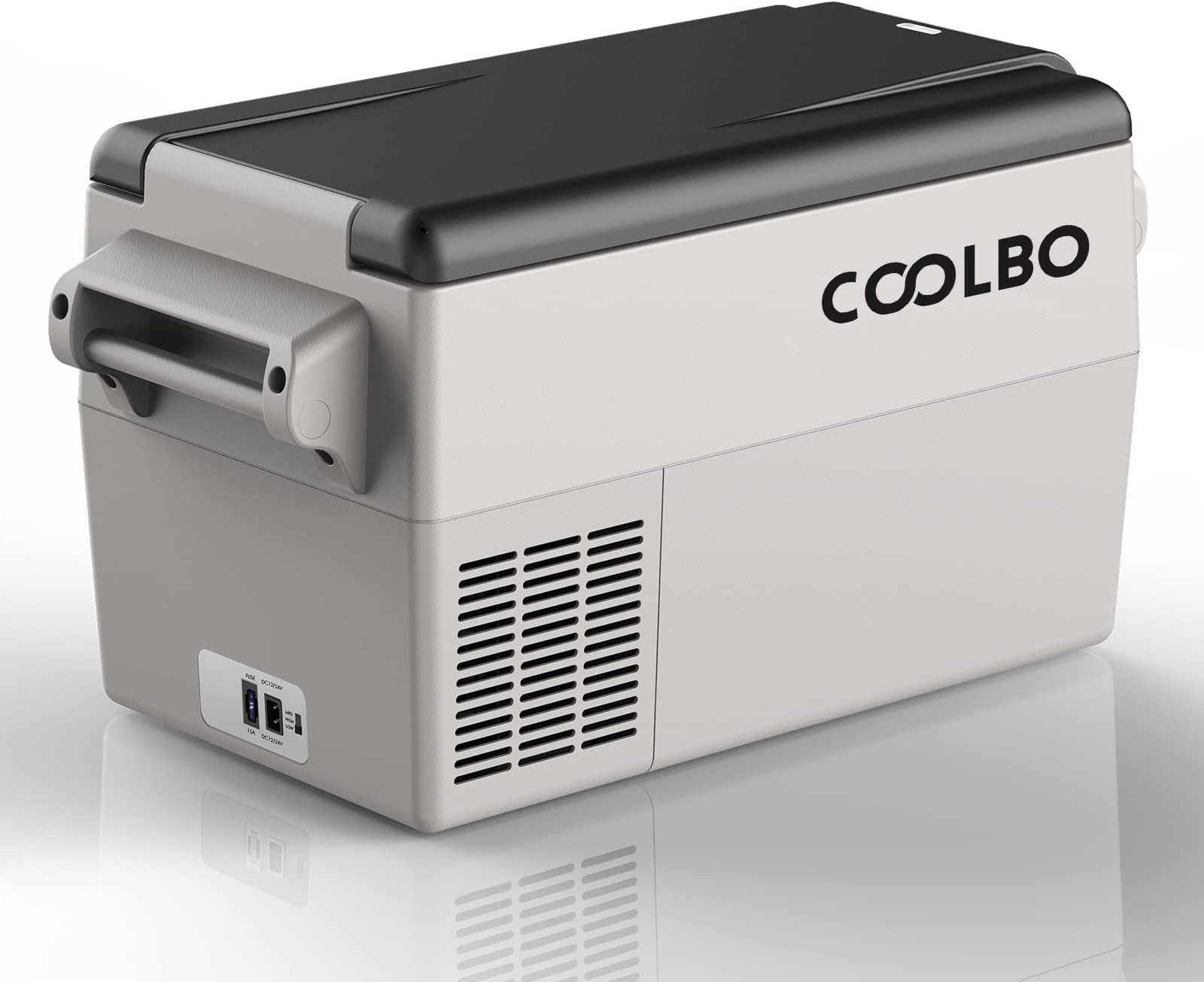 COOLBO Dual Temperature Zone Single Control Compressor Car Fridge Portable Cooler Freezer 12 Volt Dual Zone 37 Quart (35L). -14℉～50℉, 12/24V DC RV Car Refrigerators, For Truck, Outdoor, Camping, Vehicles, Travel, and Home Use (Fridge)