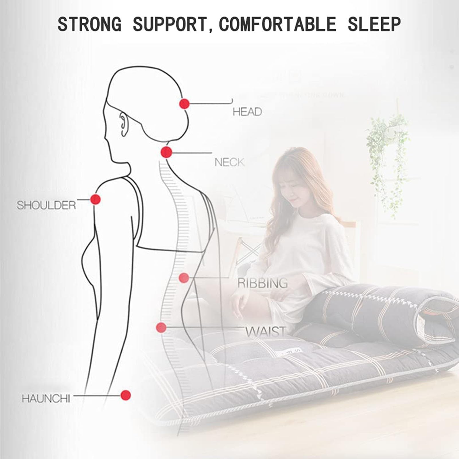 Japoński materac Futon zagęścić 10 cm, mata tatami, nie ślizga się, miękki, podłogowy, składany, dla chłopców, dziewcząt, dla dorosłych studentów, tajskich materacy do masażu