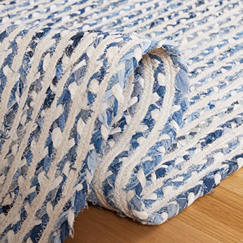 Tapete artesanal SAFAVIEH 8x10 trenzado azul e ivoire miniatura 6