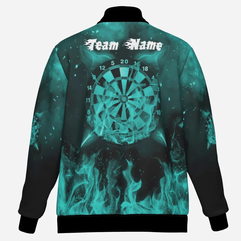 Turquoise Fire Flame Dart Jacket for Men and Women Stylish Lightweight Outerwear with Unique Design L1379