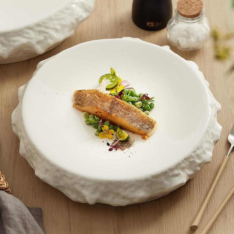 Talerze obiadowe Western Style Ceramiczne talerze obiadowe, talerze obiadowe w stylu zachodnim, kreatywne talerze obiadowe do dekoracji hotelu Zestaw do serwowania (L)