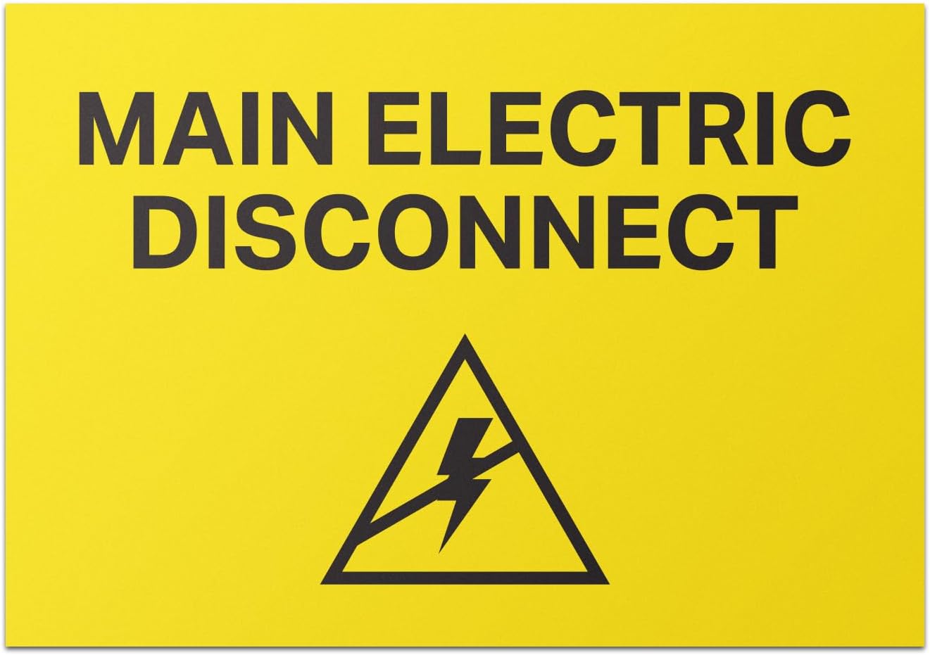 Main Electric Disconnect Stickers – 5 x 3.5 Fluorescent Yellow/Black Safety Labels (600 Count) | Electrical Panel & Building Disconnect Warning Signs