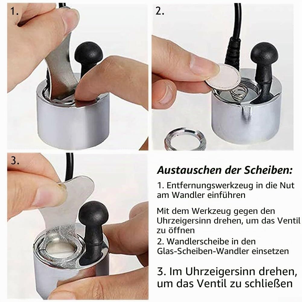 Wandler für Dimplex Opti-Myst, elektrische Feuerwand Ersatz für M-011B M011B Heizung, 2 Wandlerscheibe und 1 Entfernungswerkzeug