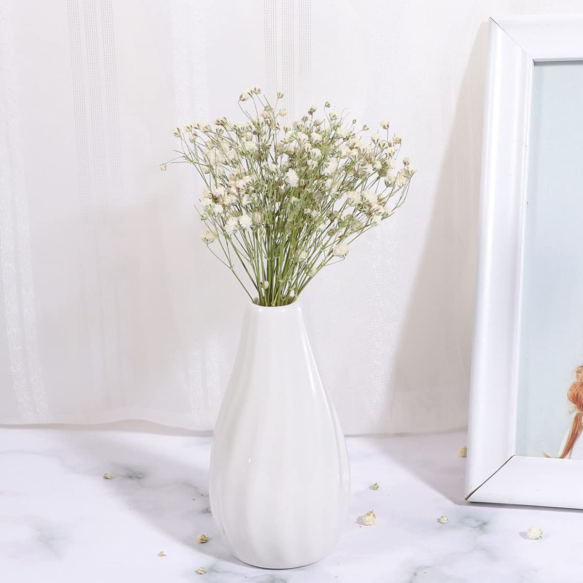 HEALLILY Baby Breath Dried Flowers Bouquet Rustic Flower Bundles Floral Arrangements Supplies Beige, 18*9.5cm - Image 2