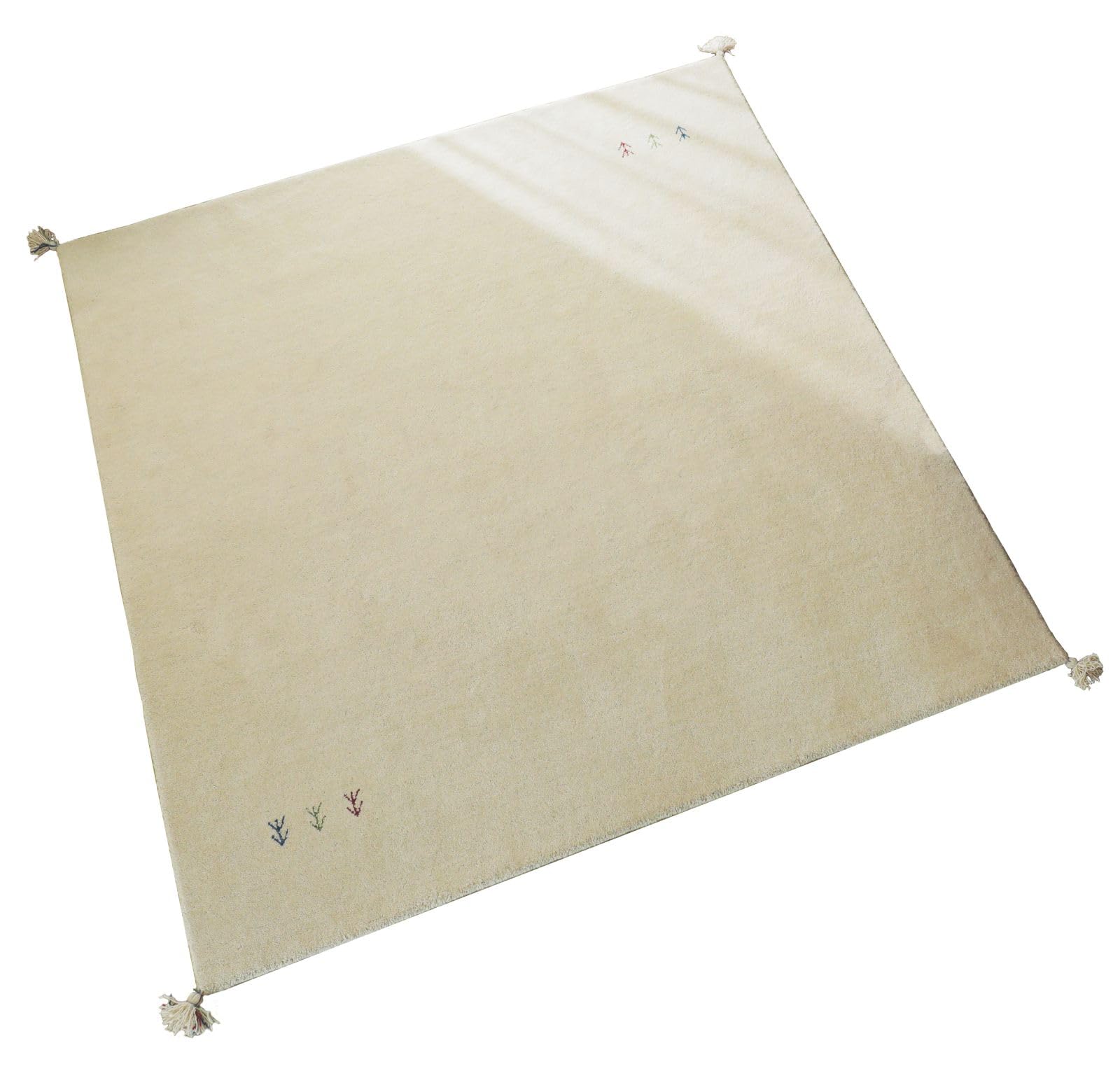 グラムスタイル ギャッベ ラグ 絨毯 2畳 190x190cm アイボリー グラムスタイル ギャベ ギャッベ ラグ 絨毯 2畳 手織り ギャベ絨毯