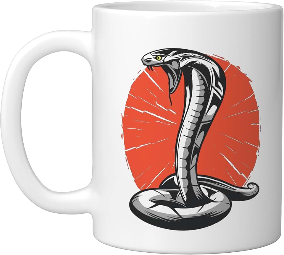 Aggressive Cobra King Snake Cobra Lover Reptiles Animals Ceramic Mug, White