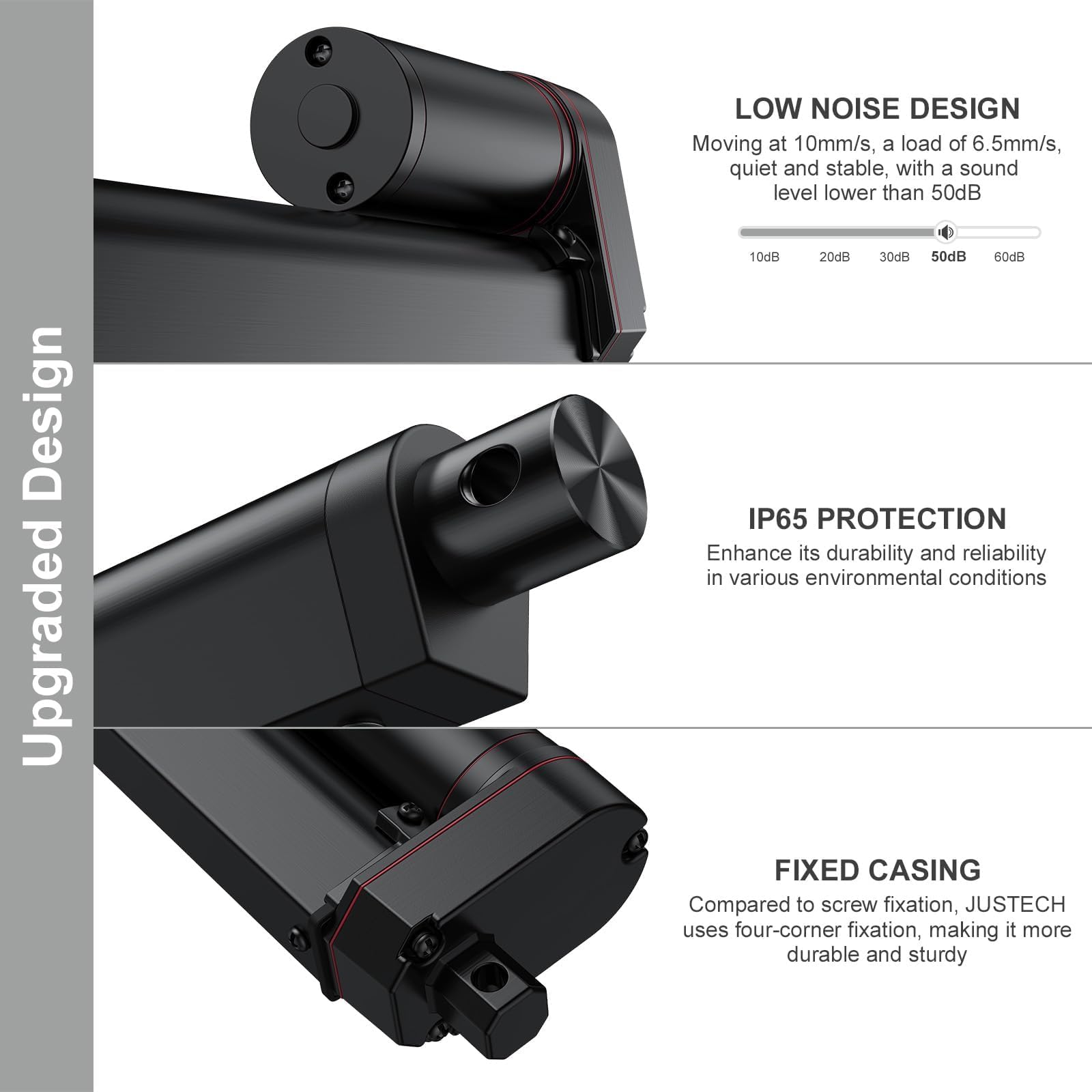 Justech 330LBS/1500N-12inch/300mm 12V Linear Actuator with Bracket, Black — Amazon image 8