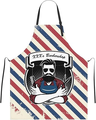 Delantal personalizado para hombres y mujeres, delantal de peluquería con texto personalizado con bolsillos, delantal personalizado