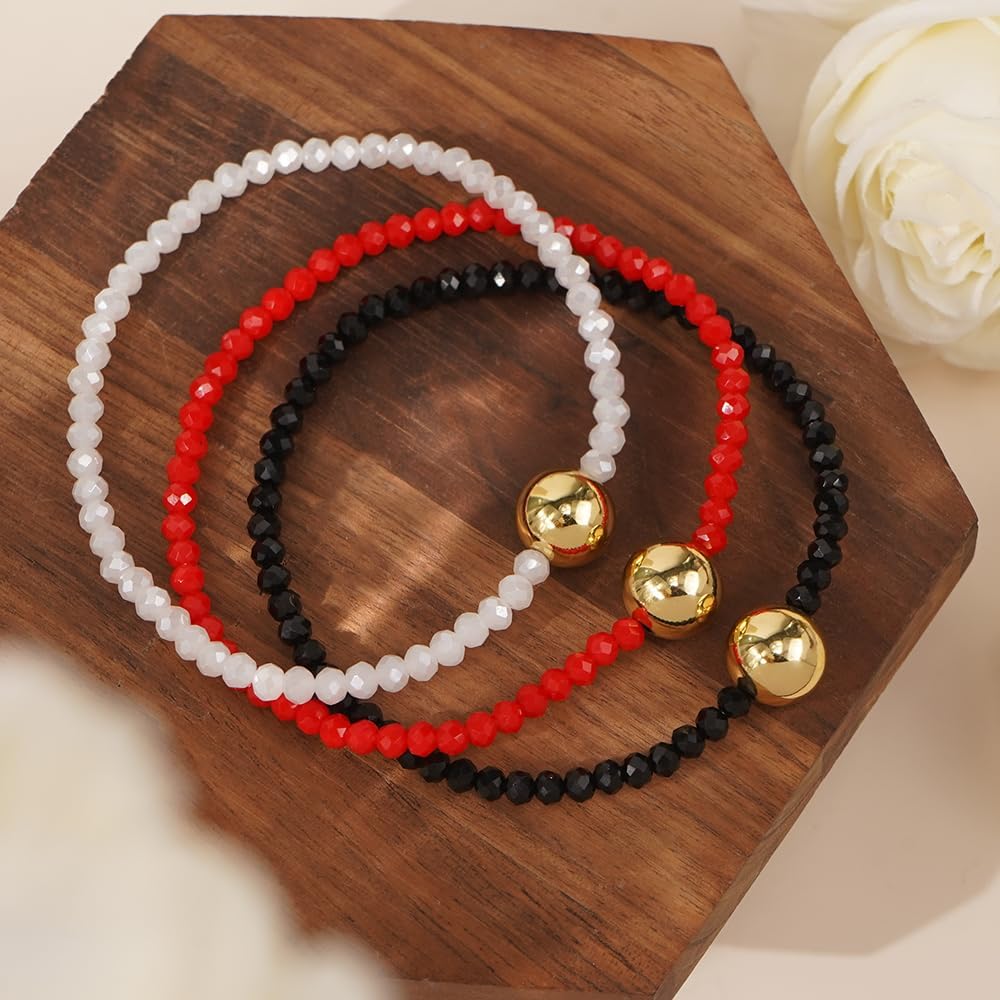 Gold Statement Beaded Strand Couples Bracelets for Women,Stackable Charm Black String Boho Beads Friendship Fashion Jewelry Gift for Her - Image 4