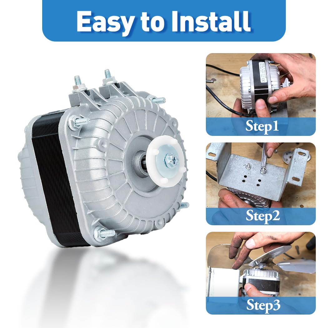 YZF18-25 Fan AC Motor 120V 60Hz 18W 1.01A 1550RPM, 4 Pole Single Phase Shaded Pole Condenser Fan Motor, Compatible with Refrigeration Equipment, Radiator, Evaporator & Small Ventilation Equipment