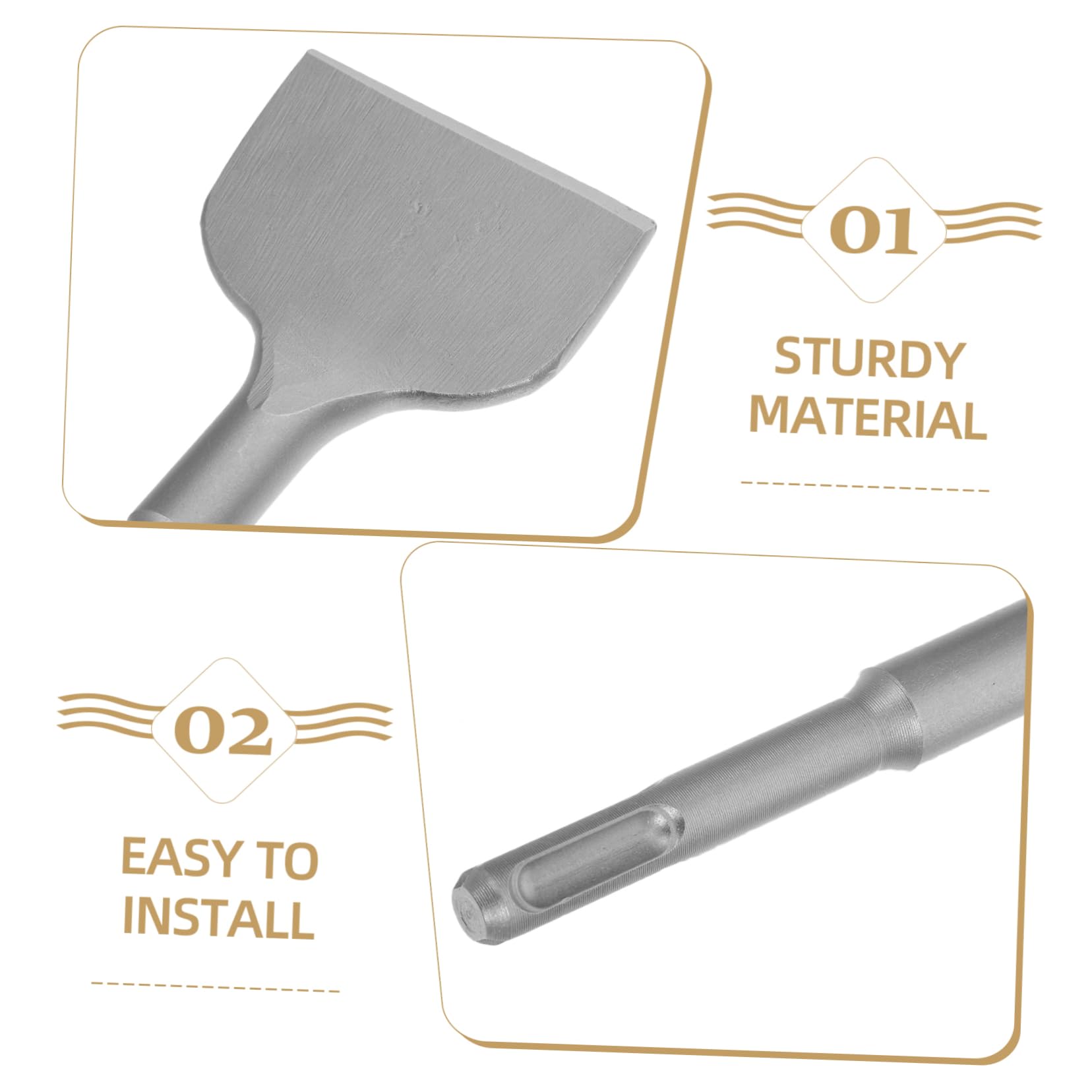 Set di 5 Scalpelli per Muratura in Acciaio Cromato | Ristrutturazione Casa e Cantieri, Compatto e Resistente All’usura, per Calcestruzzo e Mattoni