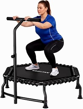 ANCHEER 50" Rebounder Trampoline for Adults- Handle Bar, Indoor, 550 lb