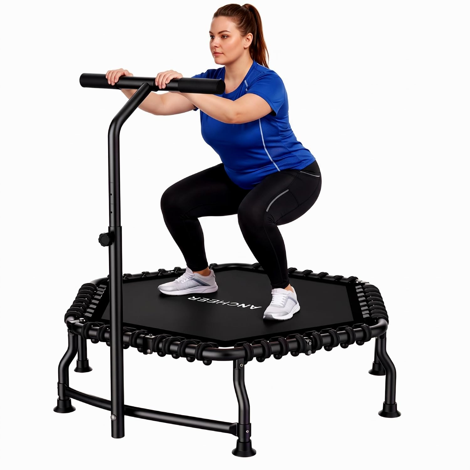 ANCHEER 50" Rebounder Trampoline for Adults- Handle Bar, Indoor, 550 lb