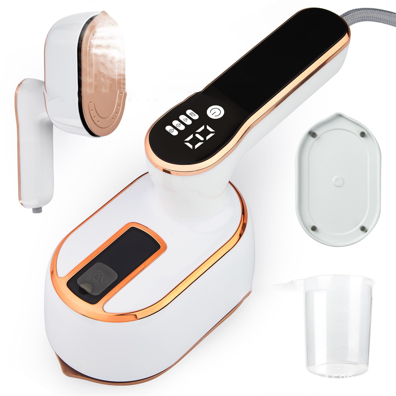 Plancha Vapor PortáTil, Mini Plancha Plegable de Viaje, Ferro a vapor vertical con Tanque de Agua de 100ml, 1000W 15S calentamiento rápido, Pequeña 2 en 1 Plancha de ropa para hogar y viajes