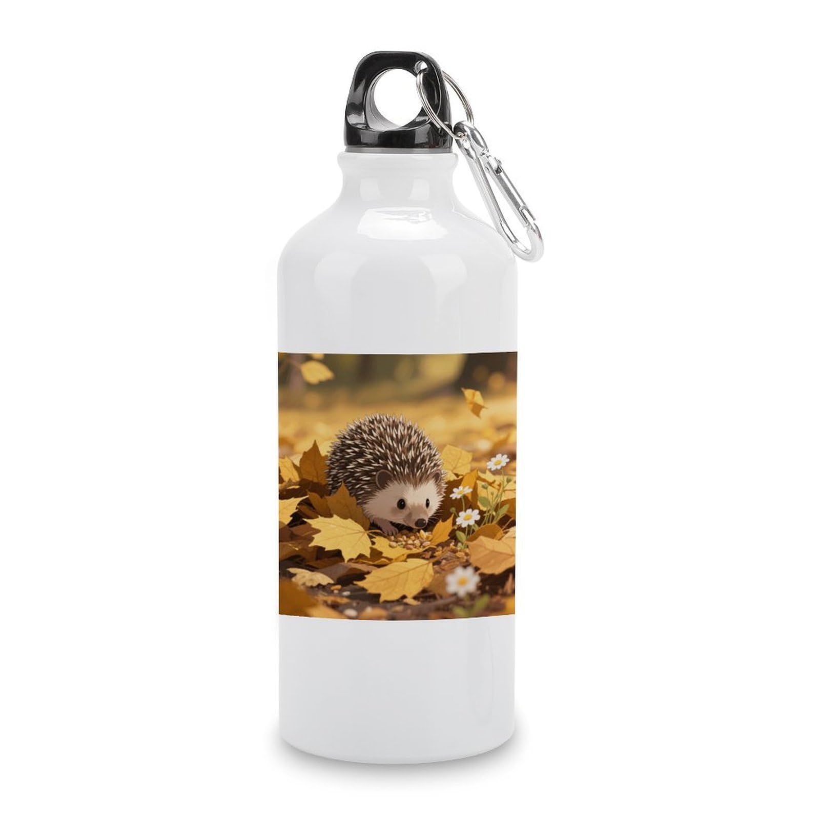 Fekiloot Style Hedgehog Aluminum Water Bottle Travel Tumbler Reusable Lightweight Outdoor Sports Water Bottles For Gym Sports Camping Hiking Fishing600ml
