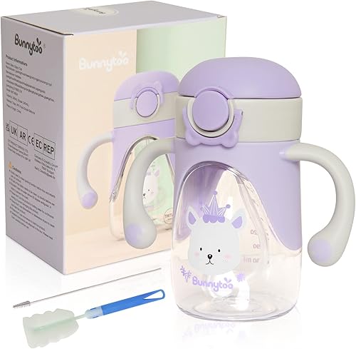 Vaso para bebé con popote con peso, ideal para niños de 1 año y bebés en transición de 6 a 12 meses, a prueba de derrames y fácil de sostener con