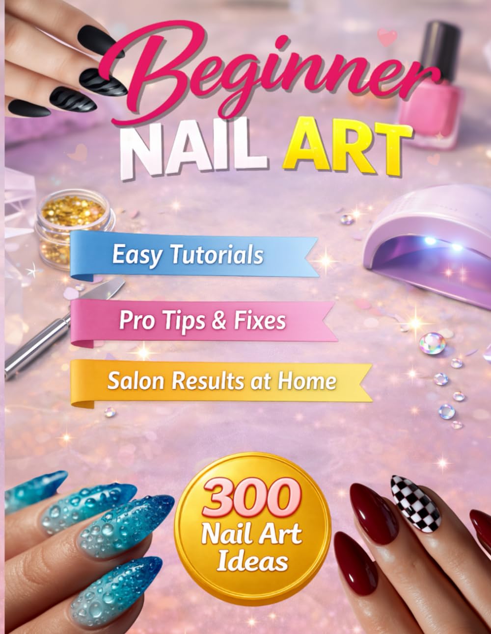 Beginner Nail Art: Easy Tutorials, Pro Tips & Fixes, Salon Results at Home, and 300 Beginner Designs with Pro-Level Results