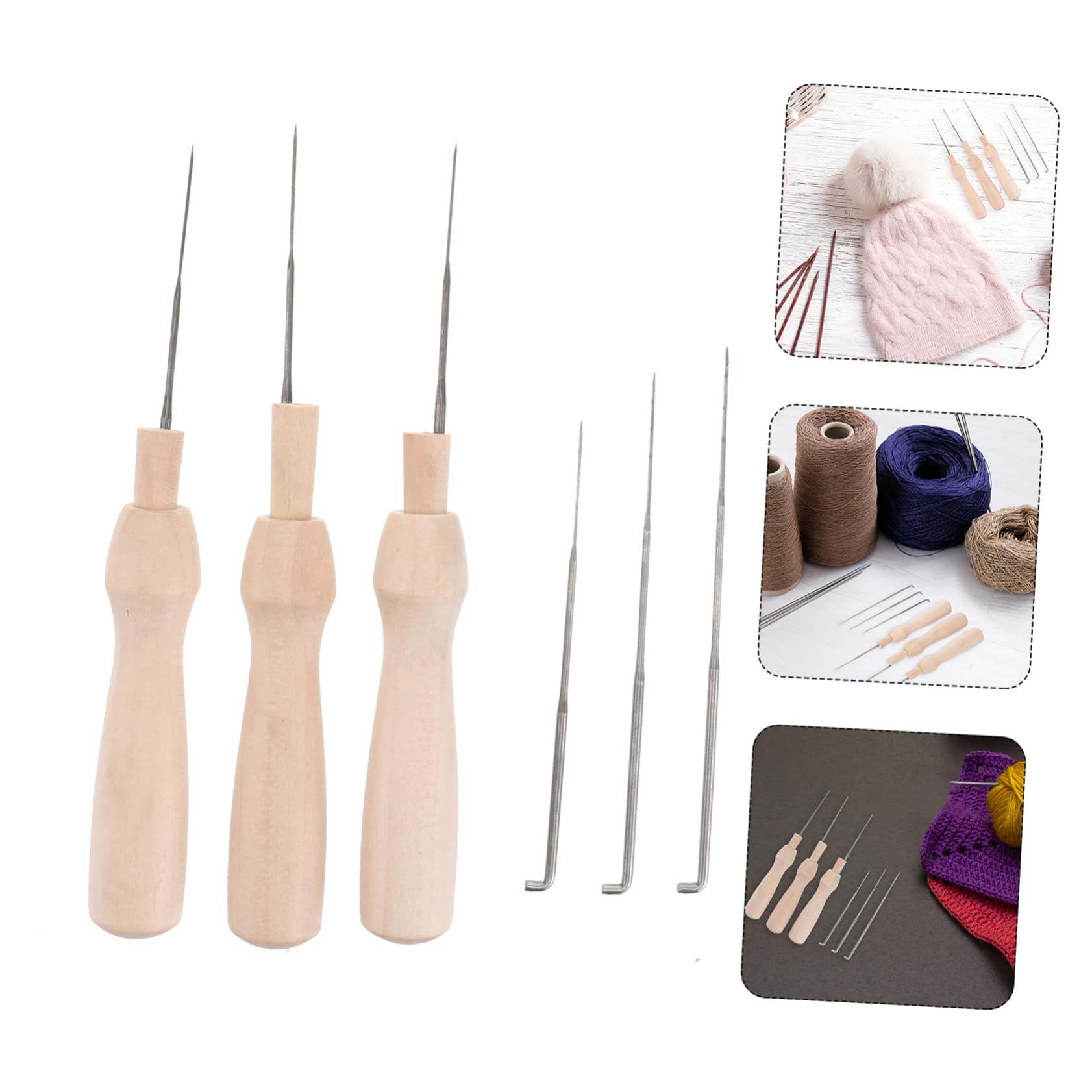 HOMSFOU 60Pcs Needle Felting Needles Set Wool Felting Tools Kit with Wooden Handles Clear Storage Bottles for Easy DIY Crafting and Needle Felting Projects