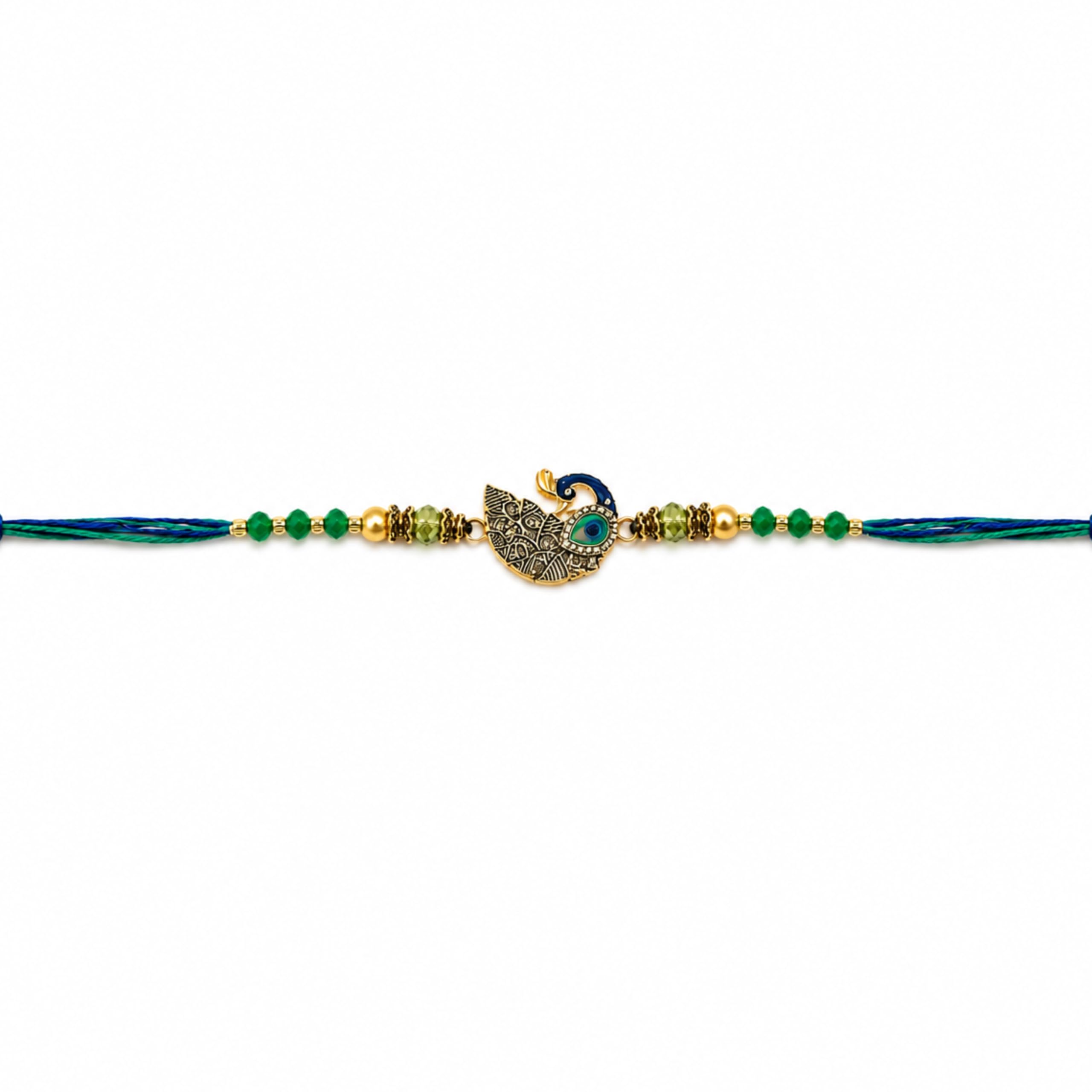 Shreeji Creations Peacock Beads Rakhi