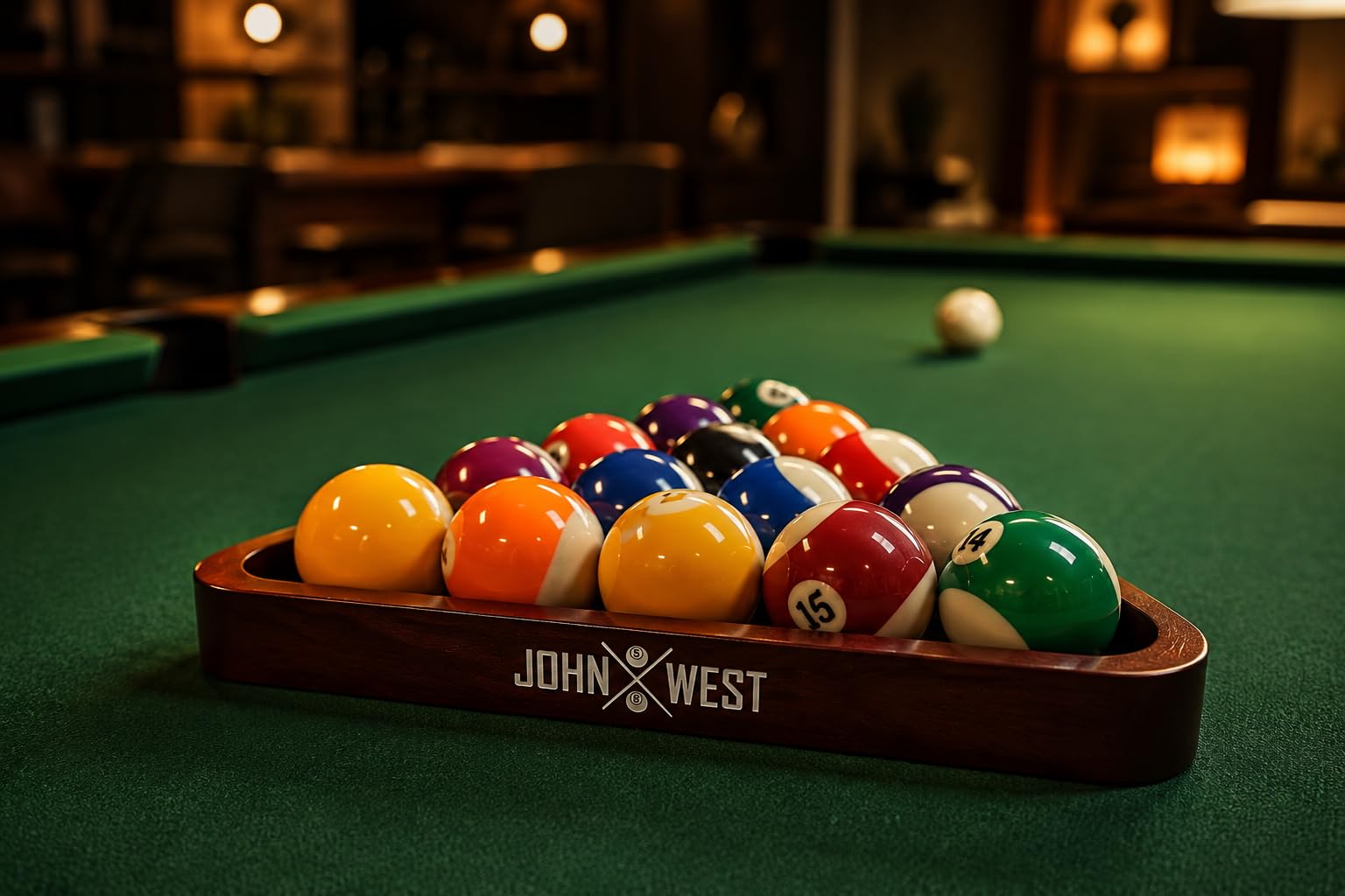 John West Triangolo per palle da biliardo 57 mm Mogano