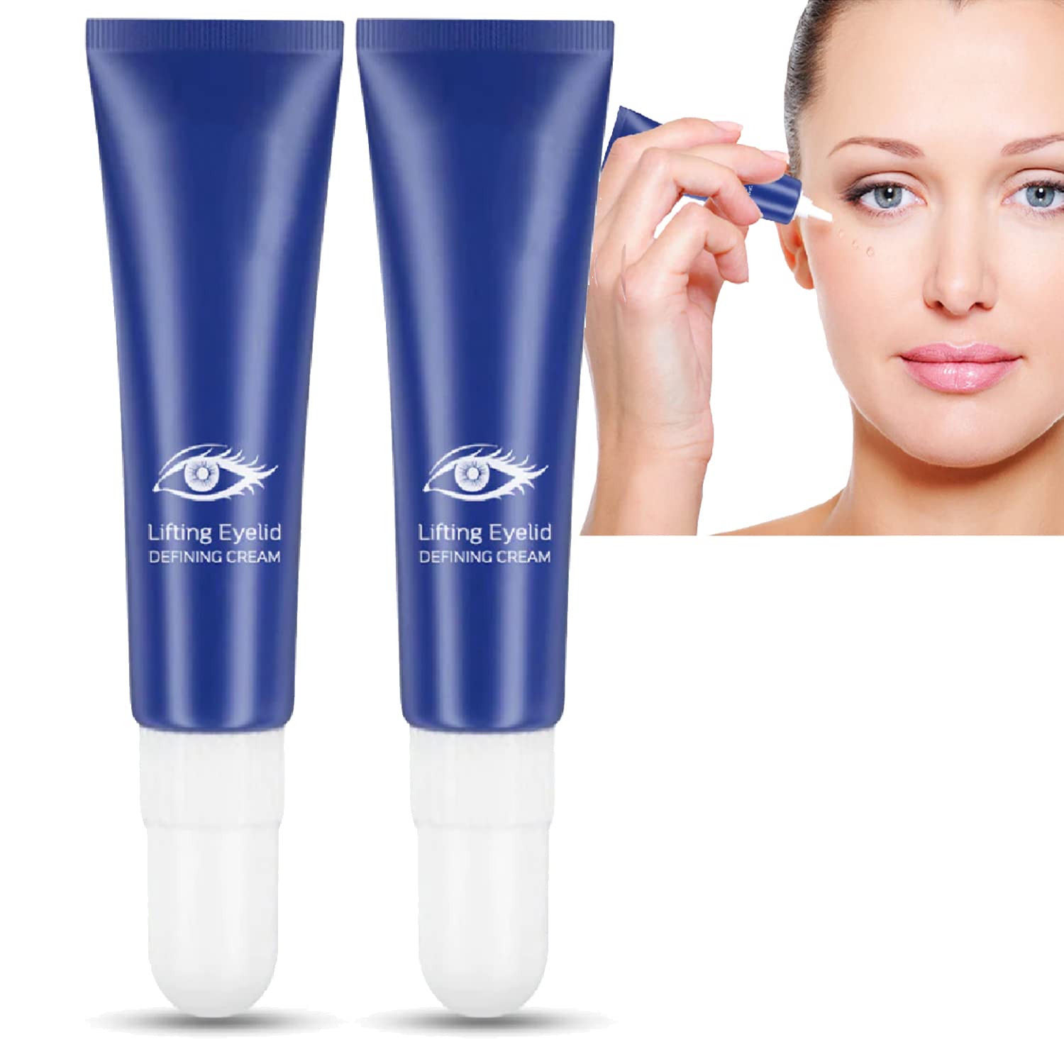 BIGEYES Lifting Eyelid Defining Cream - Double Eyelid Setting Cream, Reduce Under Eye Puffiness & Dark Circles (2Pcs)