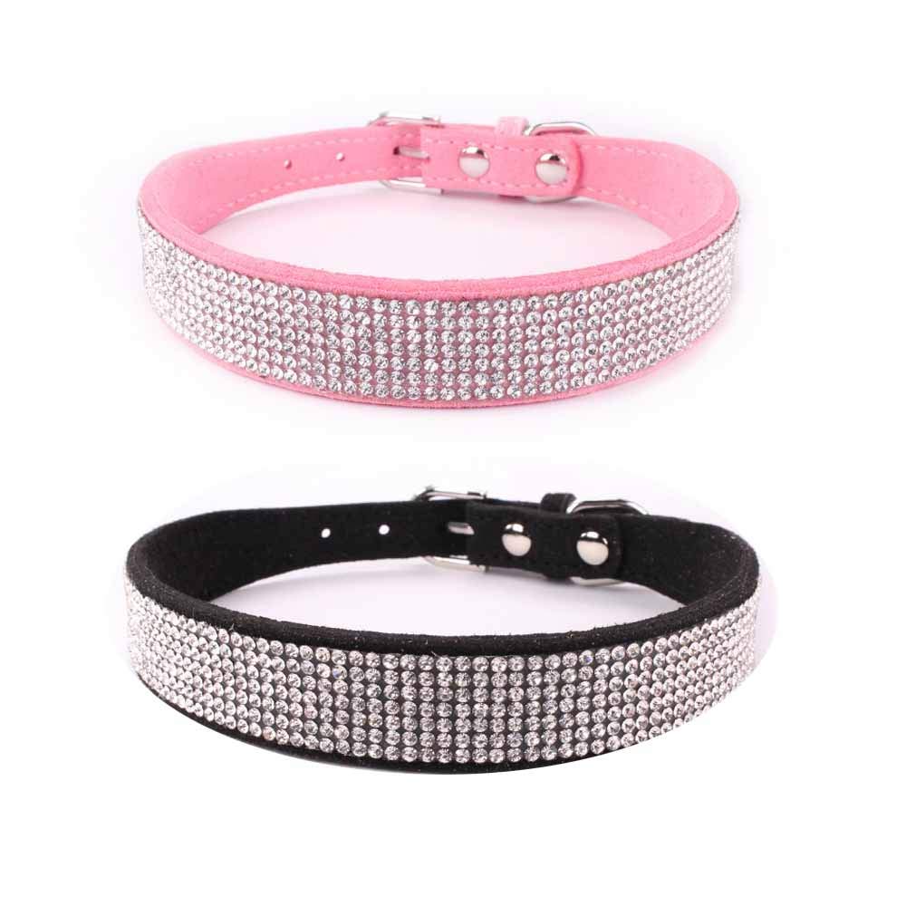 2er Set Hundehalsband Mit Strass – Verstellbar Für Kleine & Mittelgroße Hunde, In Verschiedenen Größen