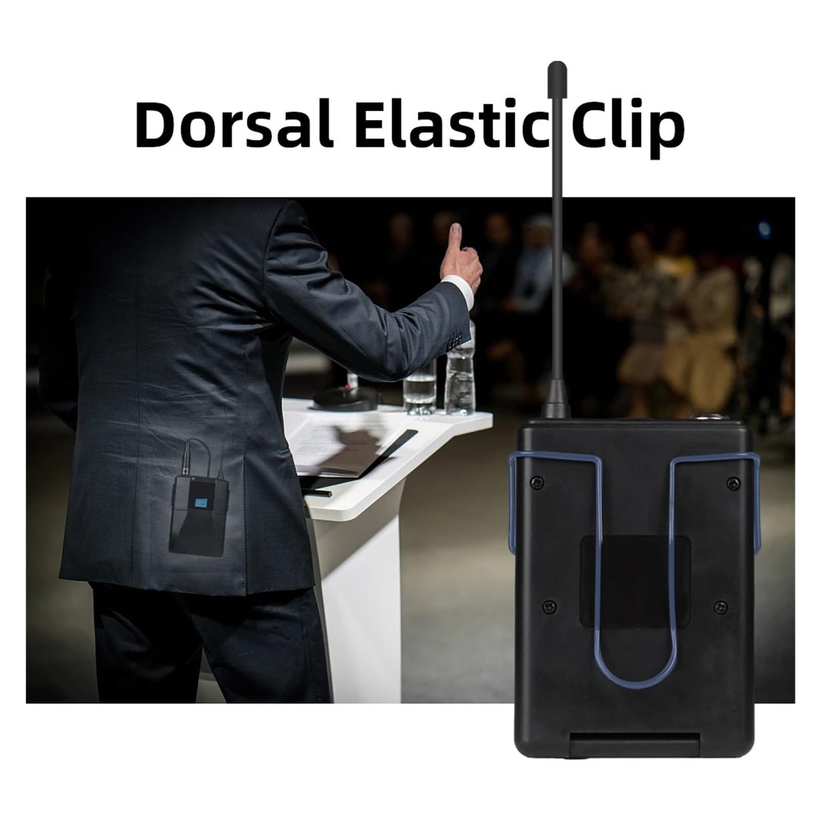 Bezprzewodowy Mikrofon Krawatowy GD1.4 UHF Profesjonalny Klips Do Zestawu Słuchawkowego Mic Bodypack Regulacja Częstotliwości 50M Na Imprezę Czysty OdbióR DźWięKu(2Headset-)