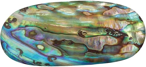 Miniatura 3 de XISUNYA Mantel ajustable ovalado de poliéster con bordes elásticos de abulón, con diseño de concha de perla, se adapta a mesas ovaladas de hasta 48