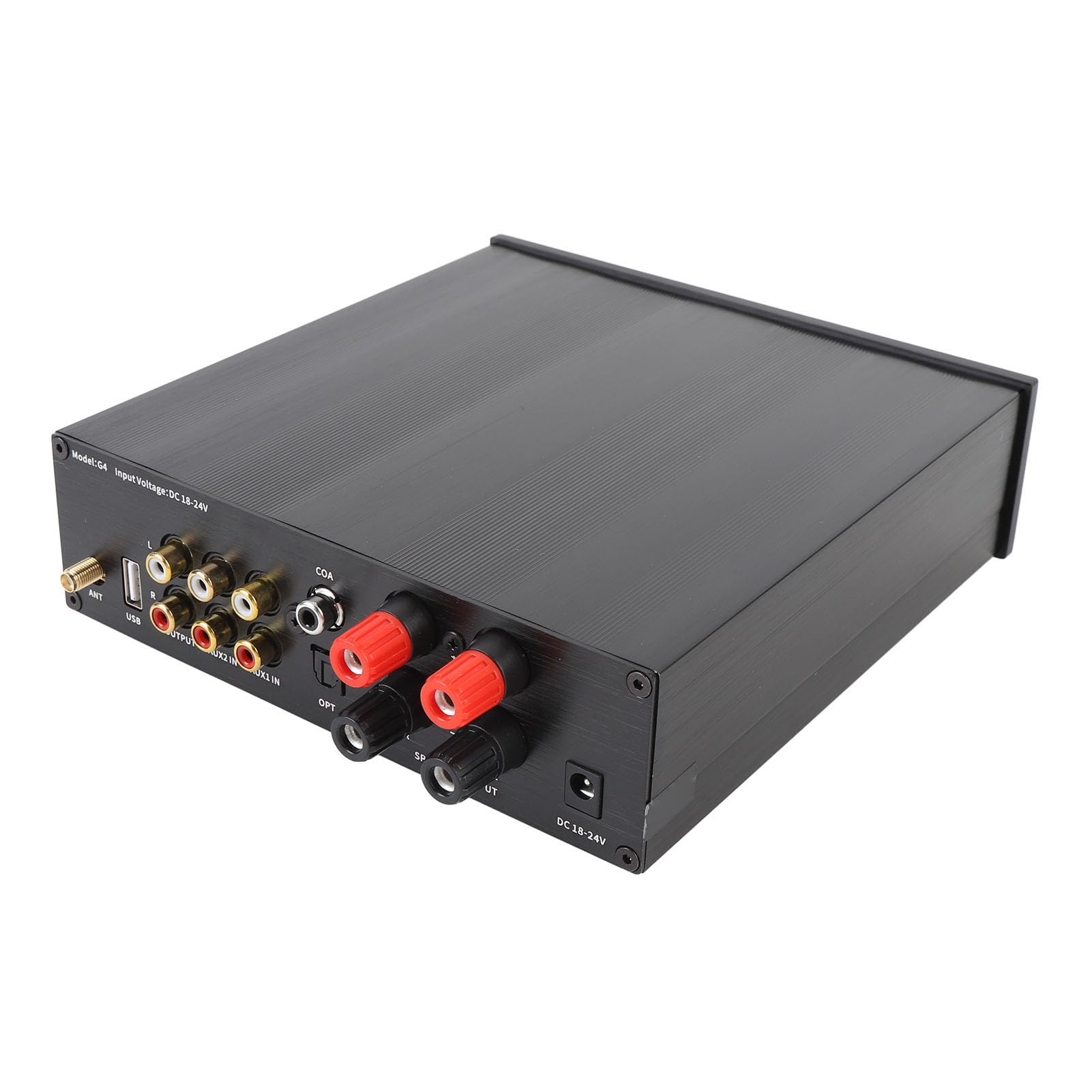 Generic Amplificador de 200W Basco de Agudos Ajustables HiFi Amp Estereo para Entusiastas de la Música Aleación de Aluminio (Enchufe de la UE)