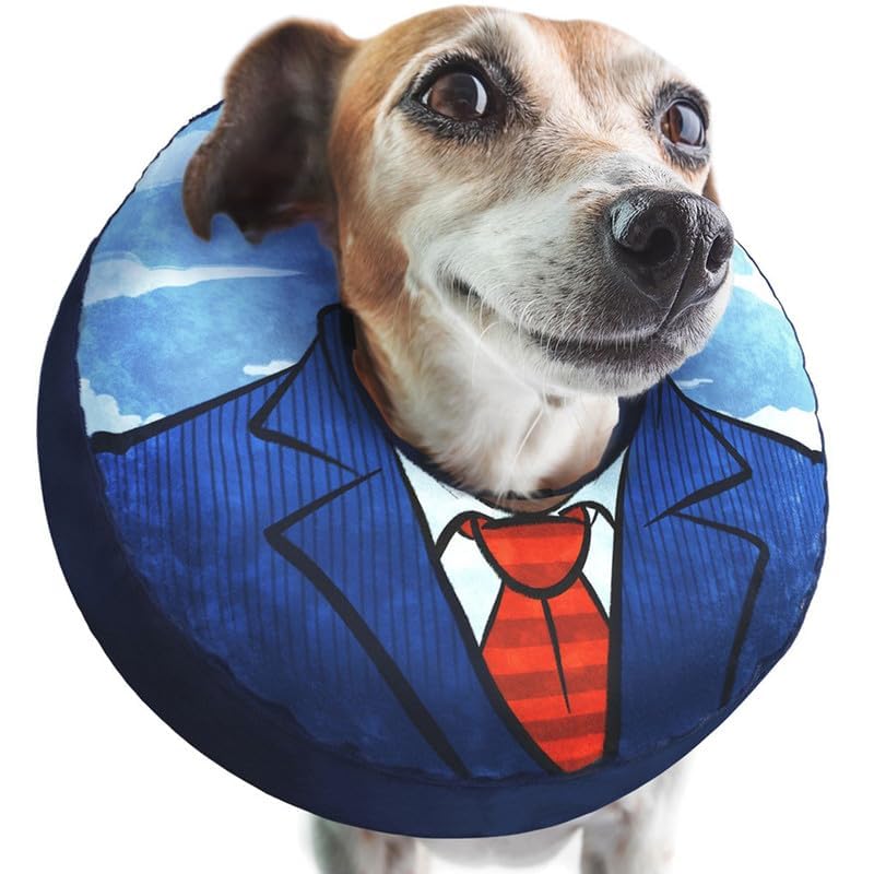 Image of Small Dog Donut Collar - Inflatable Dog Cone Alternative for After Surgery Recovery. Donut Dog Cone Small Size Dog. Inflatable Dog Collars for After Surgery Donut Cone for Dogs. Soft Cone Dog
