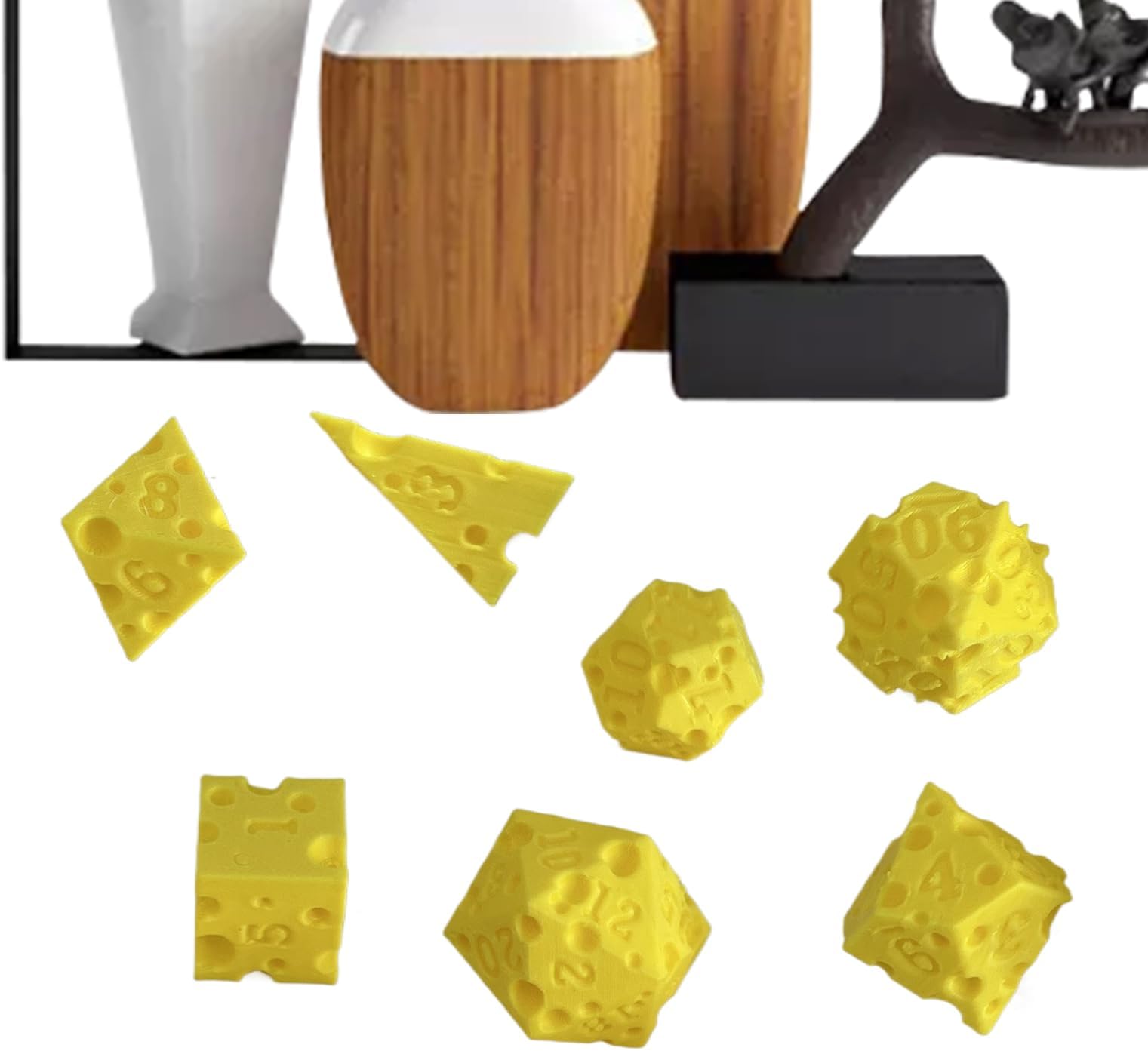 Cool Dice - Cheese Table Games Dice,3D Printed Interactive Toy for Math Learning Teaching Role Playing Decision Making Party Travel Tabletop Classroom