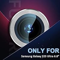 Vista 2 de Miimall Protector de lente compatible con Galaxy S23 Ultra, protector de cámara S23 Ultra, antiarañazos, 9H HD, protector de lente de cámara de Negro