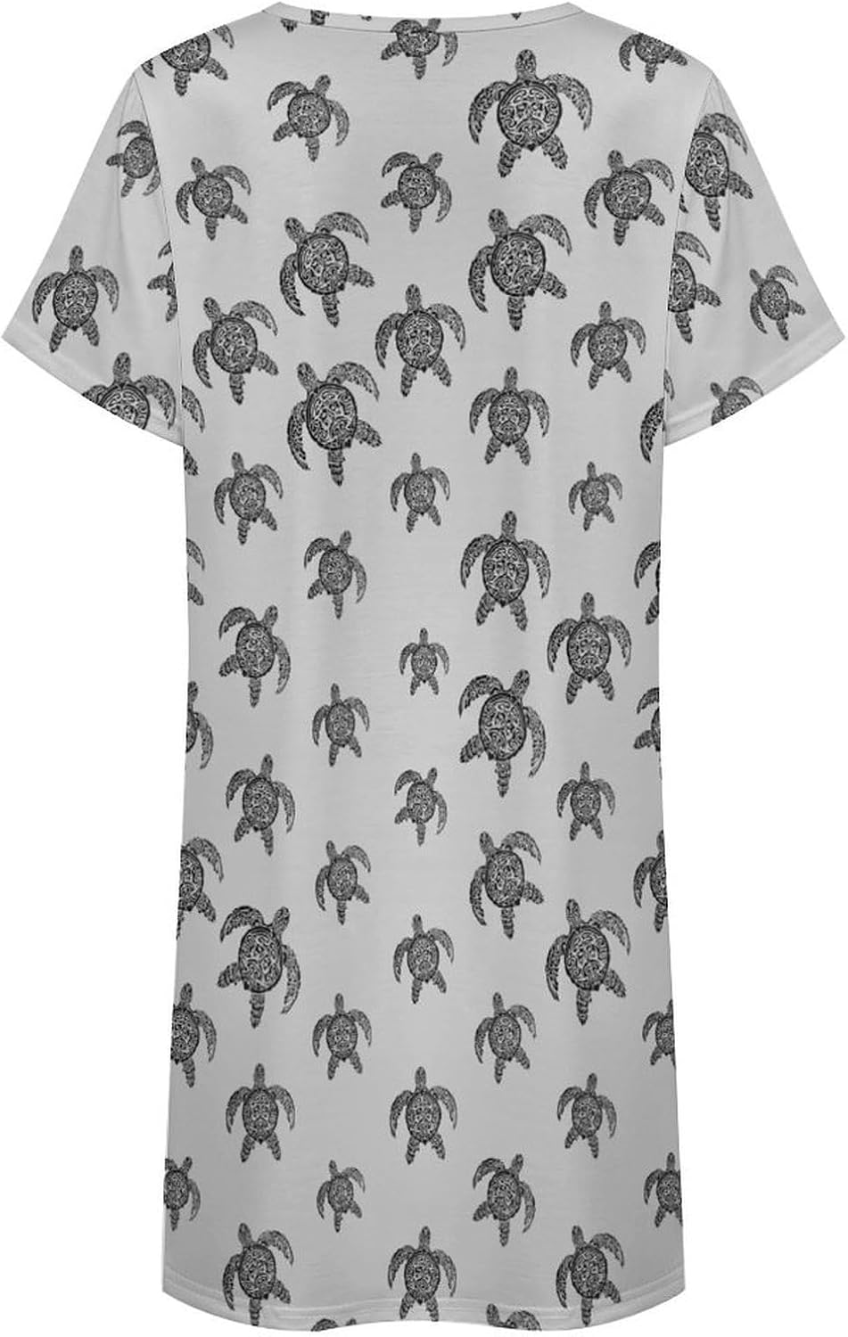 Turtle Polynesian Tattoo Nightgowns for Women Short Sleeve Sleep Dress Casual Sleepshirt Night Gowns Pajamas