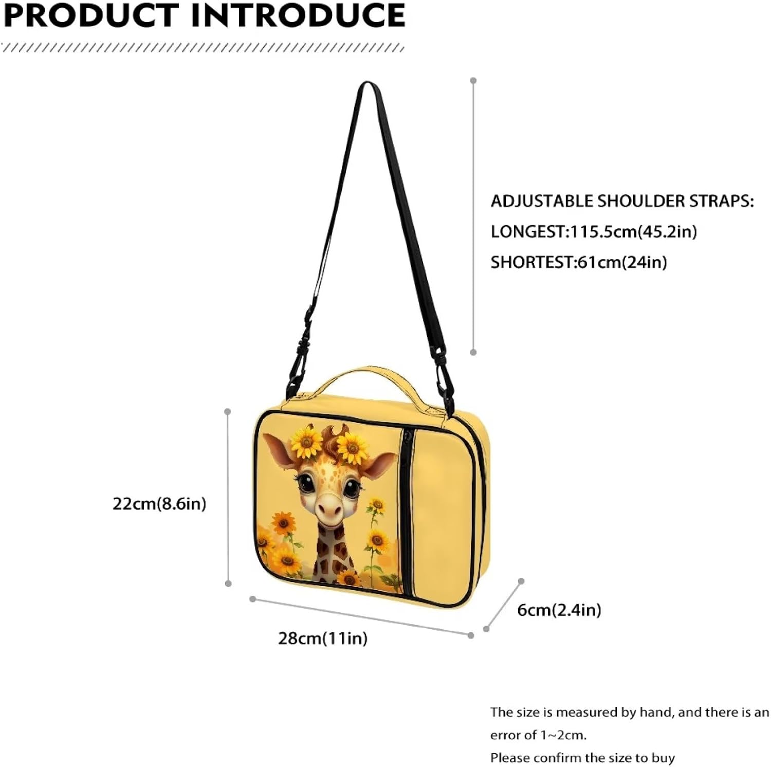 Showudesigns Sunflower Giraffe Bible Covers for Women Bible Carrying Book Case Lightweight Bible Bags and Totes with Bookmark Prayer and Study Bible Journal Cover Daisy Yellow
